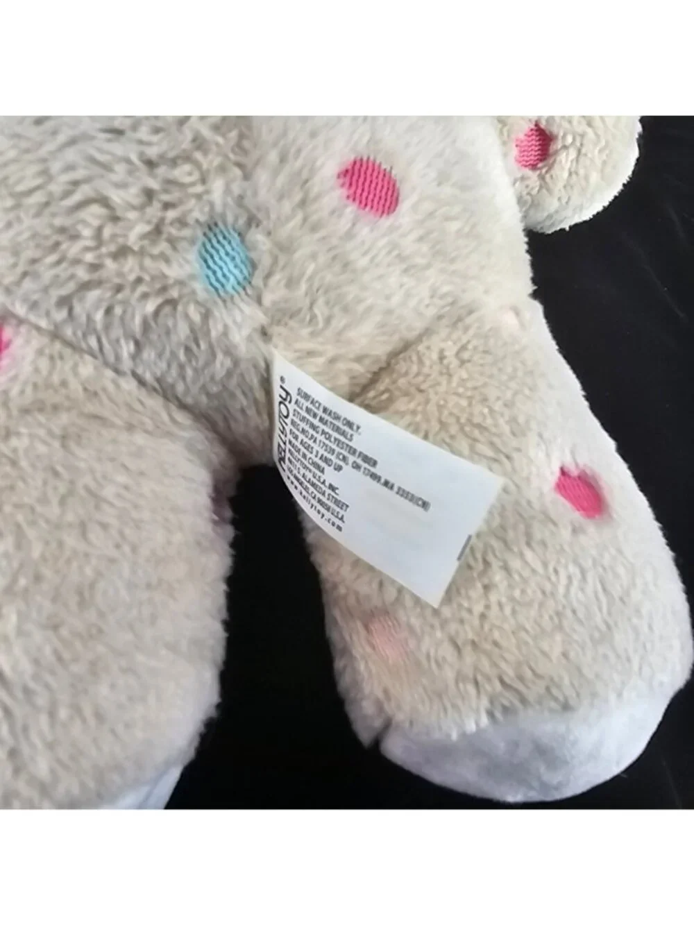 Sugar Loaf Beige Polka Dot Goat Plush Toy With Blue Glitter Eyes 2019